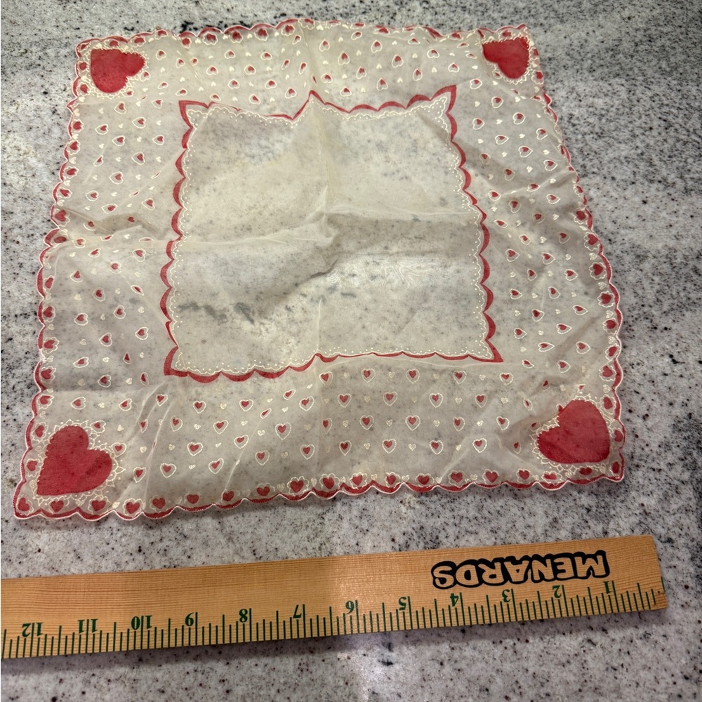 Vintage Valentine’s Heart Handkerchiefs - Picture 3 of 5